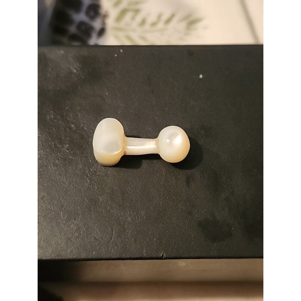 Antique Mother of Pearl Barbell Cufflinks – Early 1900s Edwardian Collectible